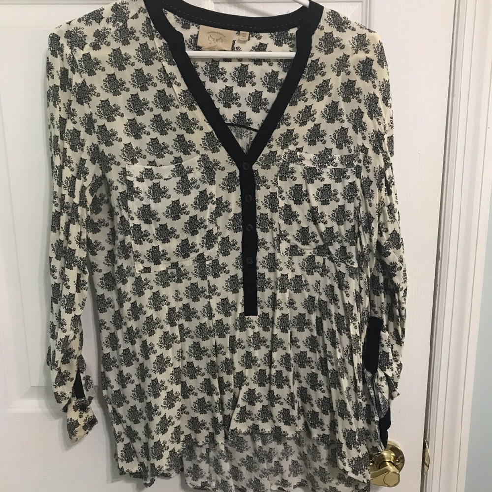 Anthropologie owl top size 8